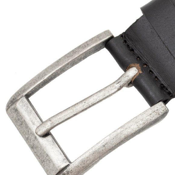 Men Jeans belt in Genuine Leather with Heavy Antique Buckle Belts for Men - Picture 3 of 4